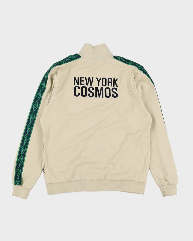 Umbro New York Cosmos Football Track Jacket Size XL BNWT Beige Soccer Jersey